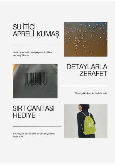 Mayovera Kapalı Mayo Üstü - Spor Ombreli Çok Renkli