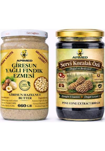 Servi Kozalak Özü 800 Gr Ve Giresun Yağlı Fındık Ezmesi 660 Gr