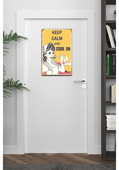 Kuşe Kağıt Duvar Posteri Keep Calm And Cook On Retro Vintage Drtr0029