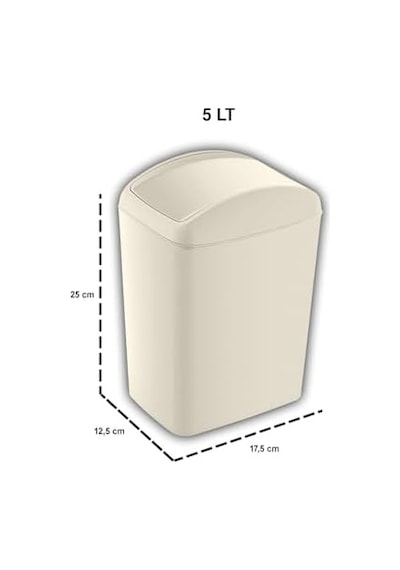Soft Çöp Kutusu Döner Kapak 5 Lt Latte