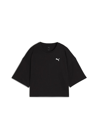 Puma Wardrobe Ess Kadın Oversize Kısa Tişört 629743 01 SIYAH Siyah