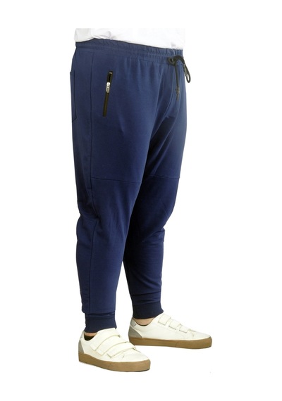Mode Xl Büyük Beden Eşofman Altı Darpaça Zippered 22501 Indigo 001