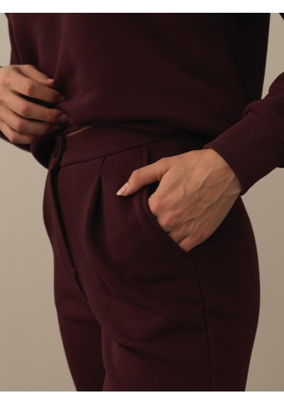 Xint Bordo Pamuk Dokulu Regular Fit Sweat Pantolon 470414