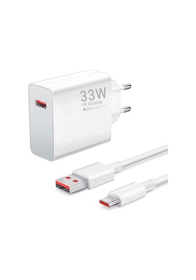 33w Hızlı Şarj Adaptörü - Type-c Kablolu, Usb Çıkışlı, Akıllı Şarj Destekli Duvar Tipi Şarj Cihazı Bx40