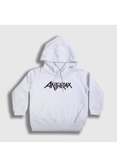 Presmono Unisex Çocuk Anthrax Kapüşonlu Sweatshirt Beyaz