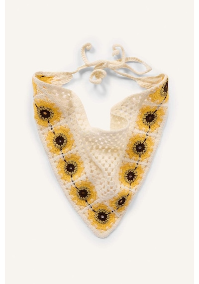Defacto Kadın Çiçekli Örme Bandana I6818ax26smyl15 Sarı-yl15