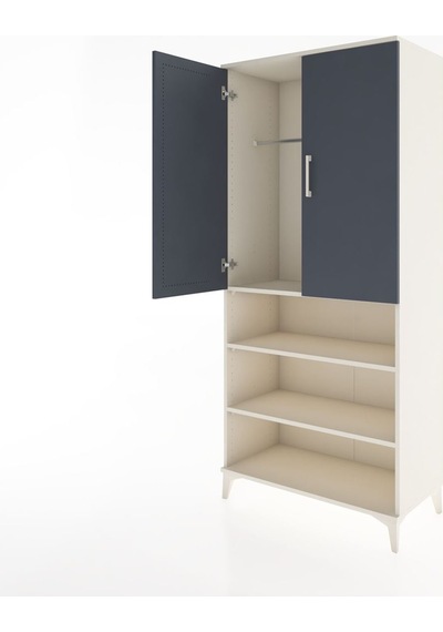 Hyperion Dolap 4 Raflı 2 Kapaklı Tek Askılı 88x44x195 Aytaşı-... Aytaşı