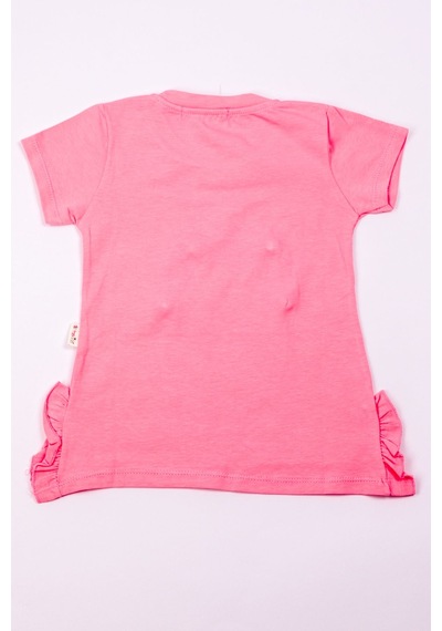 Hçm Kız Çocuk Tshirt Gökkuşağı Baskılı A2 Pembe