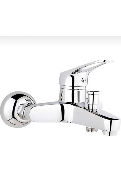İsaoğlu Yapı Banyo Bataryası Pirinç Duş Musluğu Banyo Musluğu Gümüş