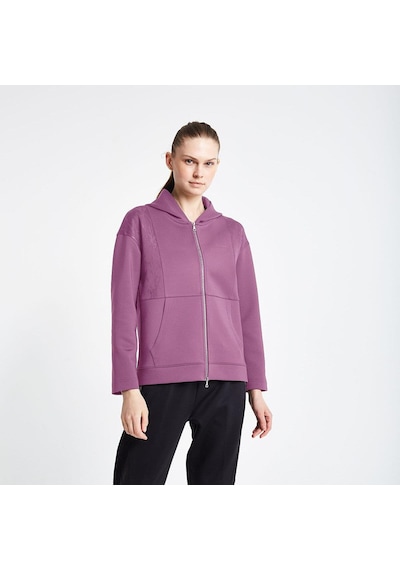 Lescon Kadın Fermuarlı Kapüşonlu Sweatshirt 24n-2126 24ntbl002126 Gül Kurusu
