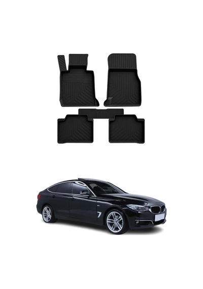 Bmw 3 Series Gran Tourismo F34 2016-2020 Uyumlu 4d Havuzlu Paspas Kauçuk Siyah 5 Parça