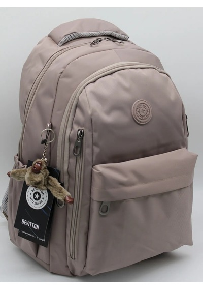 Okul Sırt Çantası Unisex Suya Dayanıklı Kumaş Okul Çantası Bvt2500 Vizon Vizon
