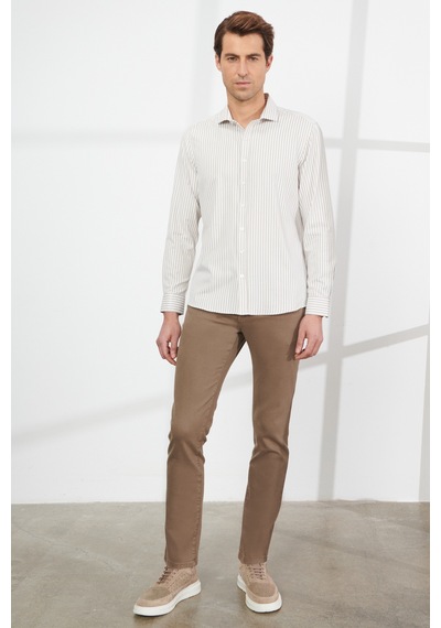 Erkek Vızon 360 Derece Her Yöne Esneyen Rahat Slim Fit Pantolon Vizon