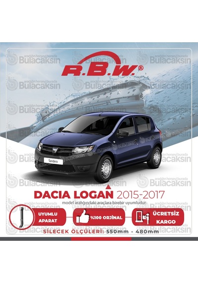 Rbw Dacia Logan 2015 - 2017 Ön Muz Silecek Takımı