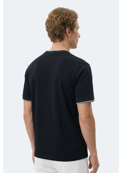 Slazenger Zavıer Erkek Pamuklu Siyah Tişört