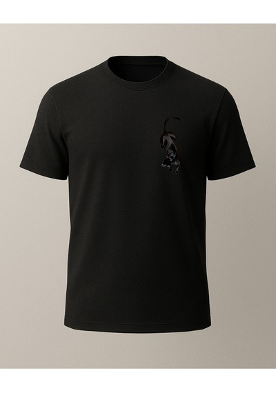 Hugo Boss Etnik Puma Baskılı T-shirt Siyah