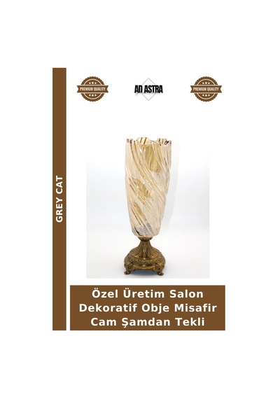 Özel Üretim Salon Dekoratif Obje Misafir Cam Şamdan Tekli Çok Renkli