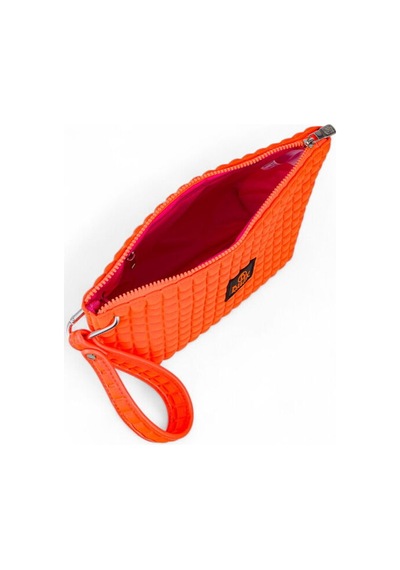 Bilik Deri Scuba Turuncu Kadın Portföy & Clutch Çanta Yeliz Turuncu