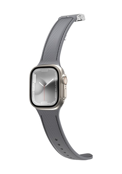 Watch 40mm Amazingthing Titan Swift Deri Dokulu Silikon Kordon Gri