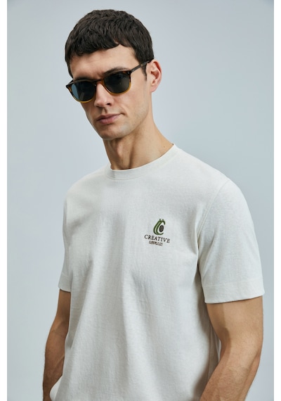 Lufian Olıvıa Modern Grafik T- Shirt Ekru Ekru 111020263100520 Ekru