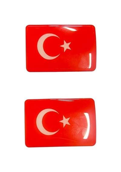 Türk Bayrağı 2'li 3d Sticker