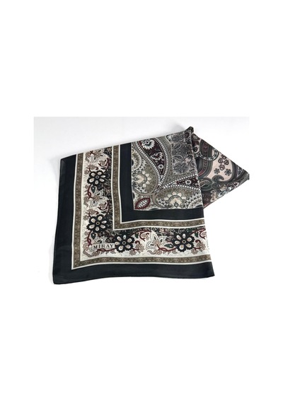 Miray Nevada Büyük Boy Organik Pamuk Eşarp - 120 X 120 - 06452 Siyah
