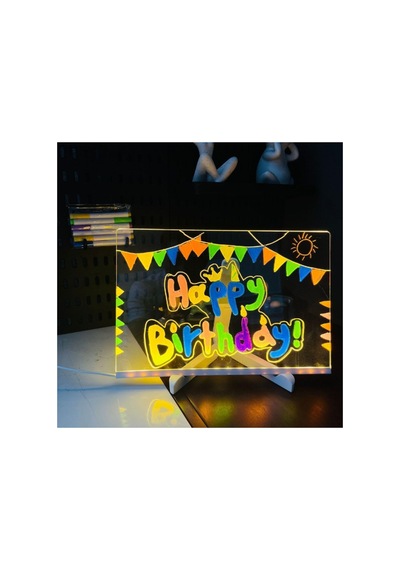 Led Aydınlatmalı Yazı Ve Çizim Tahtası - Küçük Boy 20x20 Cm Belirtilmemiş