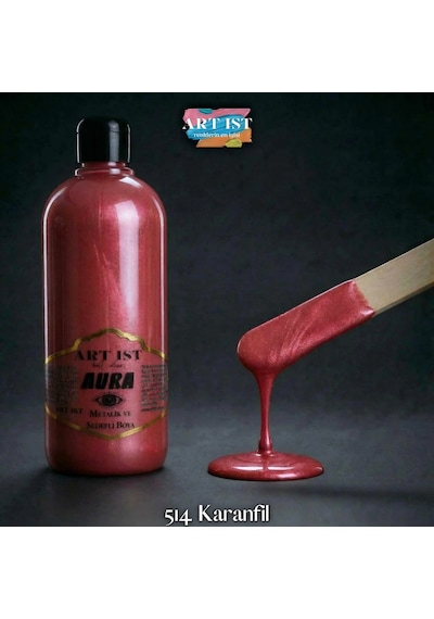 Aura Metalik Sedefli Ve Vernikli Boya - 514 Karanfil Ahşap, Taş Tozu, Hobi, Dıy -