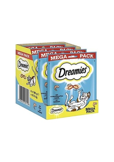 Dreamies Mega Pack İç Dolgulu Somonlu Kedi Ödül Bisküvisi 4 x 180 G