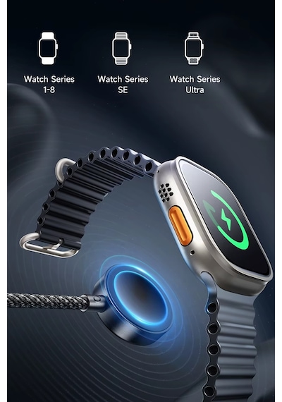 3'ü 1 Arada 100w Pd Hızlı Şarj Kablosu Type-c Lightning Apple Watch Uyumlu Örgülü 1 Metre Mt2516