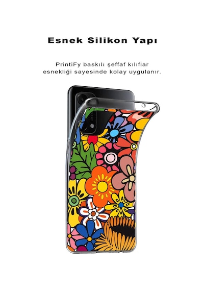Xiaomi Mi 8 Lite İle Uyumlu 1mm Slim Fit Retro Renkler 2 Baskılı Şeffaf Kılıf