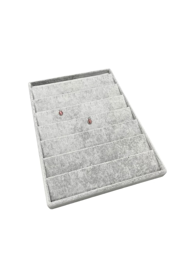 Saray Bosna Model Süet Kumaş Gri Renk 34/24 Cm Dikine Küpe Standı