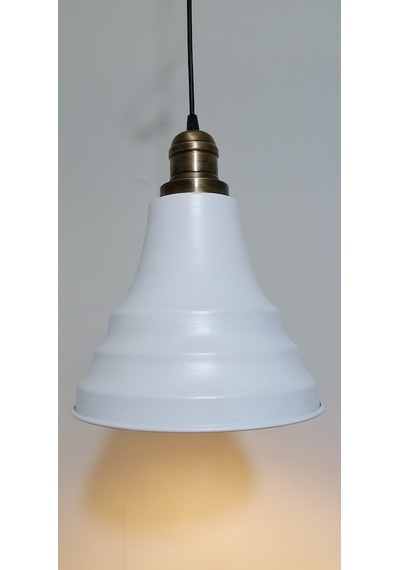 Riolight Retro Beyaz Içi Gold Tekli Metal Sarkıt Çap:23Cm (538286636)