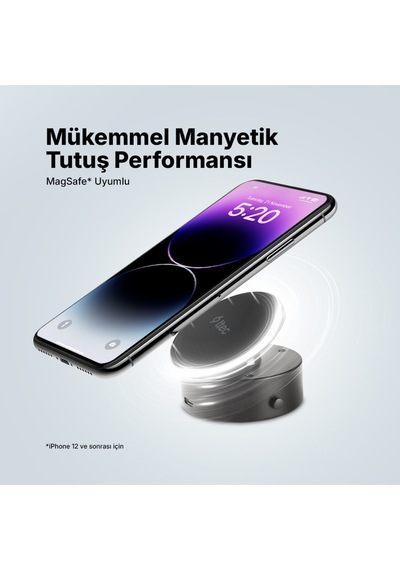 Easydash Pro M Magsafe Uyumlu Telefon Tutucu 2tt40 Smarthold Teknolojisi Ile Otomatik Vakumlama Siyah