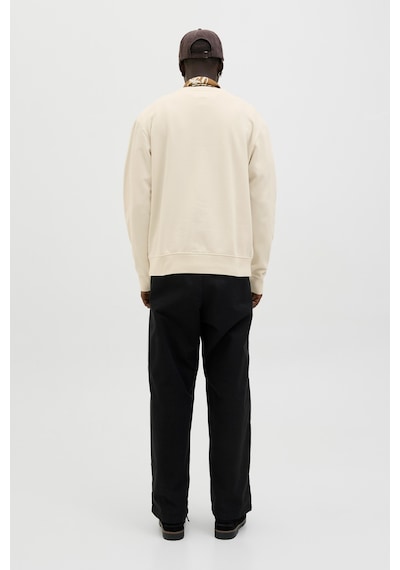 Jack & Jones Jjedover Prınt Sweat Crew Beyaz Erkek Sweatshirt 000000000102352988 Beyaz