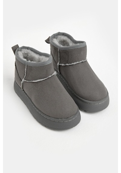 Tonny Black Kalın Poli Taban İçi Kürklü Süet Görünümlü Çocuk Unisex Gri Günlük Bot Tbsz015 Gri