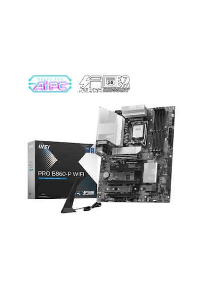 MSI PRO B860-P WIFI 8600MHz (OC) DDR5 Soket LGA1851 M.2 HDMI DP Thunderbolt ATX Anakart
