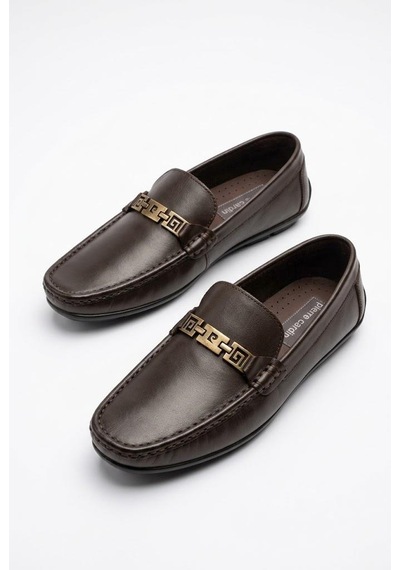 Pierre Cardin 90237 Rahat Esnek Hakiki Deri Erkek Loafer Ayakkabı Kahve