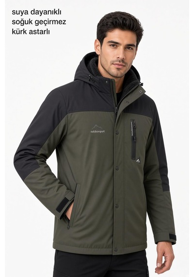 Oksit Tuc 1032 İçi Polar/kürk Astarlı Su İtici Termal Softshell Erkek Mont - Soğuk Geçirmez Spor Kaban Haki Oksit Tuc 1032 İçi Polar/kürk Astarlı Su İtici Termal Softshell Erkek Mont - Soğuk Geçirmez Spor Kaban Haki