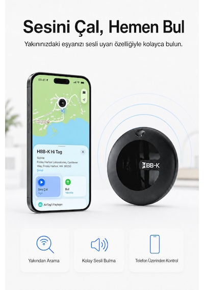 Hi Tag Akıllı Takip Cihazı Android ve İOS Uyumlu (2'li Paket)