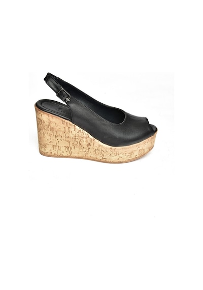 Fox Shoes S996063509 Siyah Dolgu Topuklu Kadın Ayakkabı Siyah