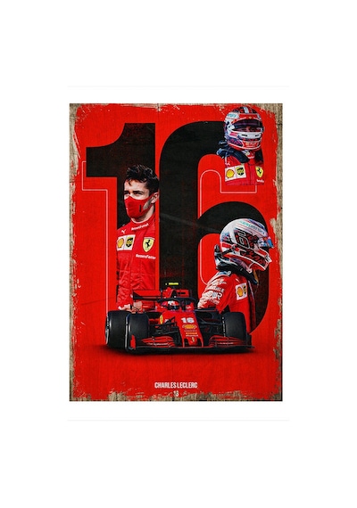 Bedeko Ferrari Charles Leclerc Mdf Poster 50 Cm X 70 Cm