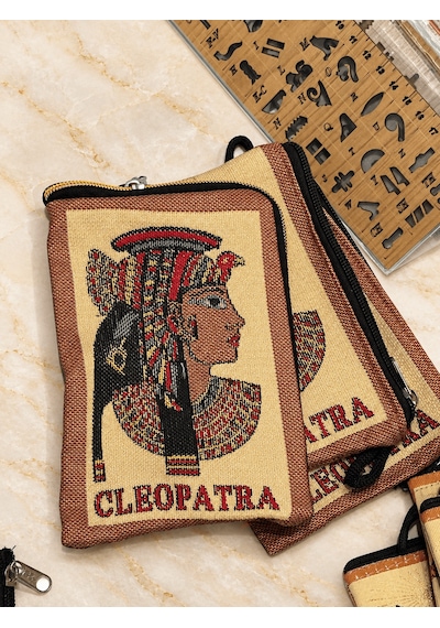 Jj Global Kleopatra Desenli Fermuarlı Kese Çanta Renkli