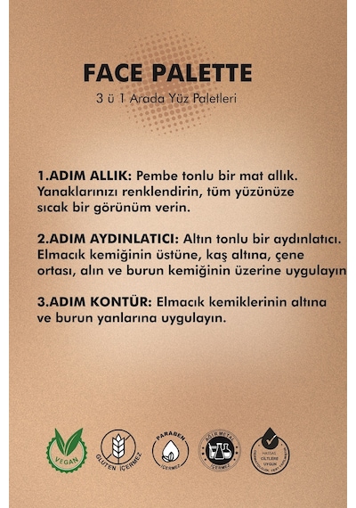 Farmasi Yüz Paleti 3'lü Pembe 13 G