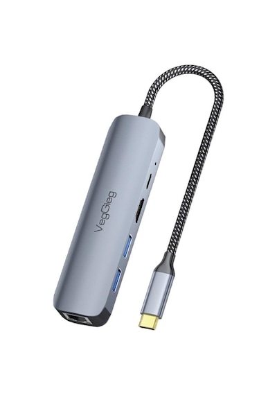 Veggieg Type-c Pd 100w 5 Portlu 4k 60hz Hdmı Gigabit Ethernet Usb 3.0 Çoklayıcı Hub Sku: Mır8690010631596