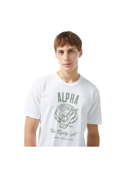 Alpha Industrıes Alpha Industries Alpha Tiger Erkek Beyaz T-shirt