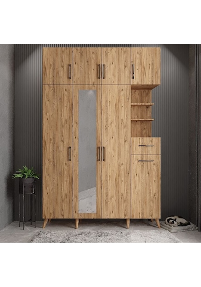 Açelya Portmanto Vestiyer Çam  180 CM M11