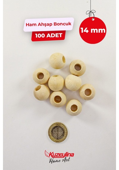 14 Mm Ahşap Ham Boncuk - 100 Adet