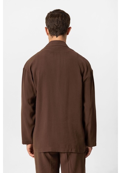 Antioch Oversize Astarsız Erkek Blazer Ceket Kahve