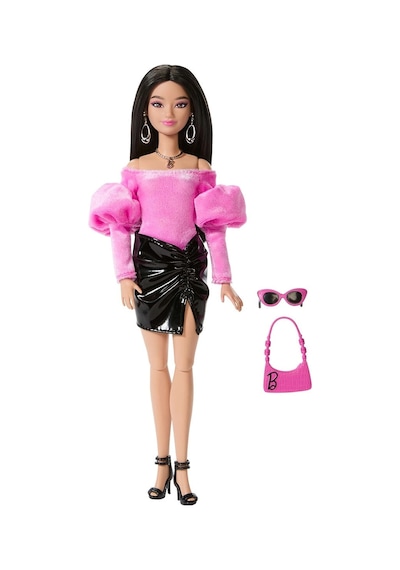 Jjn76 Barbie Deluxe Style - Siyah Metalik Elbise